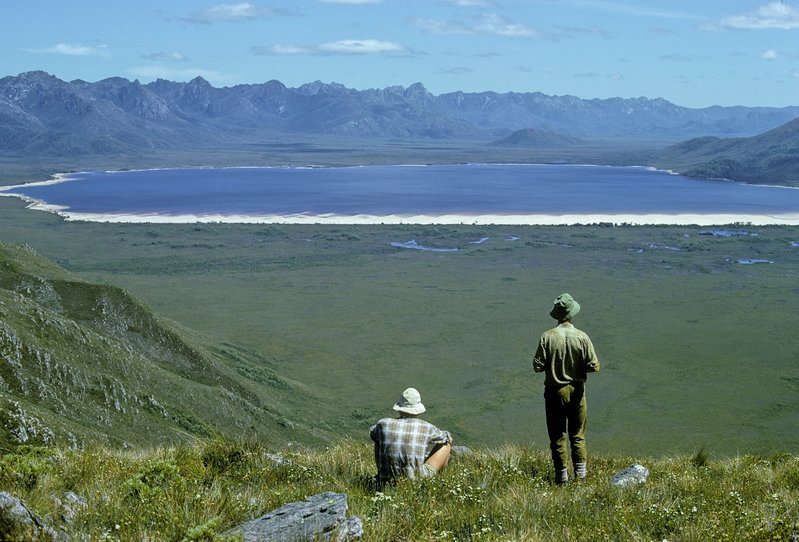 Lake Pedder from Mt Solitary. SW National Park, Tasmania, December, 1971.jpg