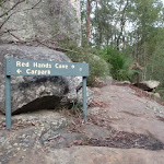 Sign to Red Hands Cave (145173)