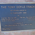 Plaque about the Tony Doyle Track (217820)