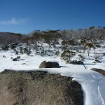 Blanket of snow on a boulder (299926)