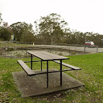 Picnic table and pond by the Mt Sugarloaf car park (324044)