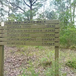 Great North Walk sign on Barkers Road Forestry Head Quarters (360899)