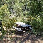 A small picnic table at Battery Causeway (36663)
