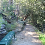 Benches and seats are common along the side of the creek (77401)